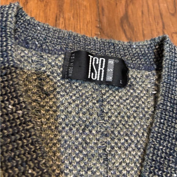 Vintage TSR USA Knit Cardigan Sweater | Made in USA | Plaid Grandpa large - Picture 8 of 11